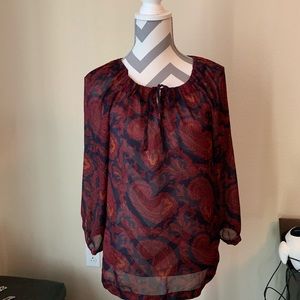 Loft multi-color paisley blouse